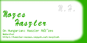 mozes haszler business card